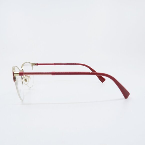 Versace MOD. 1247 1408 52mm Red and Gold Semi Rimless, New Women's Eyeglasses. - Picture 6 of 8